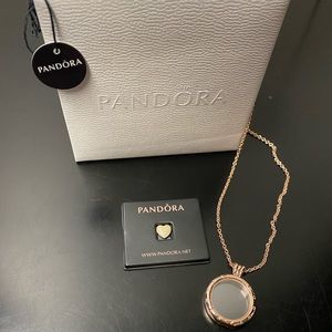 Pandora rose gold floating locket necklace